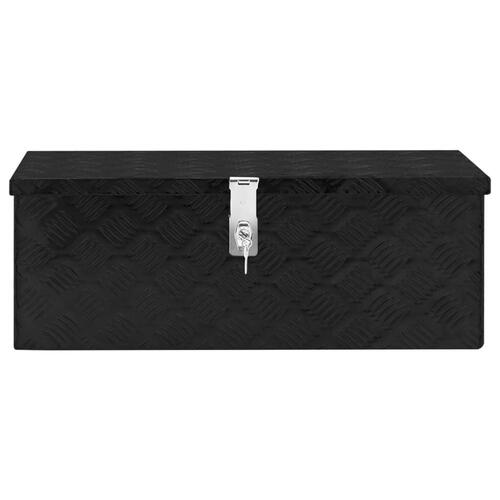 Opbevaringskasse 70x31x27 cm aluminium sort