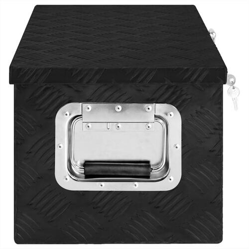 Opbevaringskasse 70x31x27 cm aluminium sort
