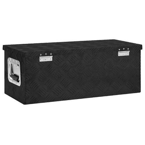 Opbevaringskasse 70x31x27 cm aluminium sort