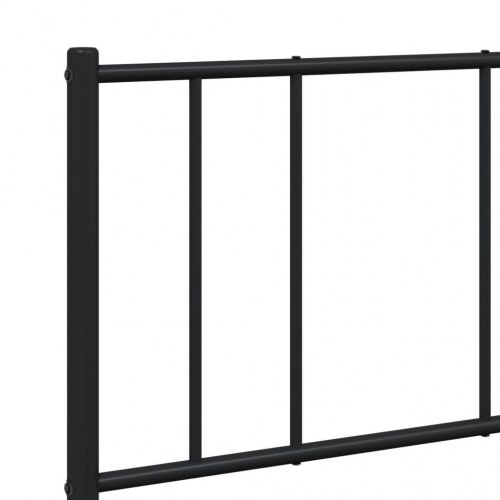 Sengeramme med gavl og fodgærde 140×200 cm - metal, sort