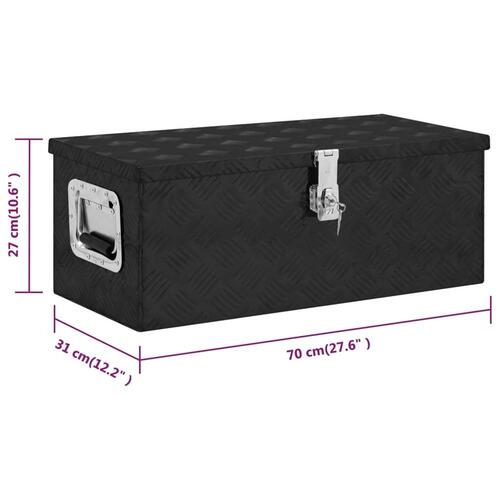 Opbevaringskasse 70x31x27 cm aluminium sort