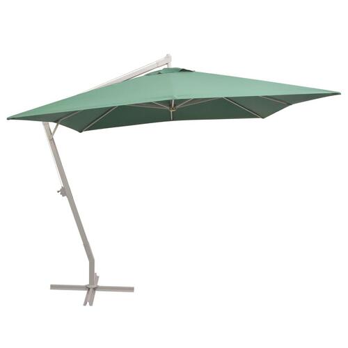 Hængeparasol 300x300 cm aluminiumsstang grøn