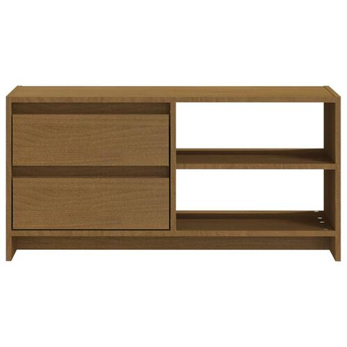 Tv-skab 80x31x39 cm massivt grantræ honningbrun