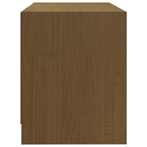 Tv-skab 80x31x39 cm massivt grantræ honningbrun