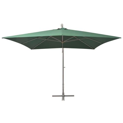 Hængeparasol 300x300 cm aluminiumsstang grøn