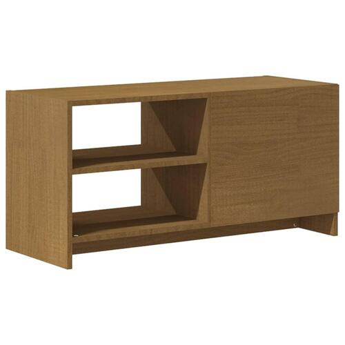 Tv-skab 80x31x39 cm massivt grantræ honningbrun