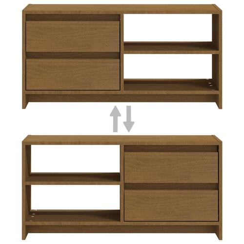 Tv-skab 80x31x39 cm massivt grantræ honningbrun