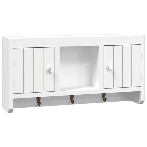 Nøgleskab 40x8,5x20 cm konstrueret træ og stål hvid