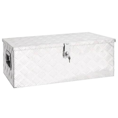 Opbevaringskasse 80x39x30 cm aluminium sølvfarvet