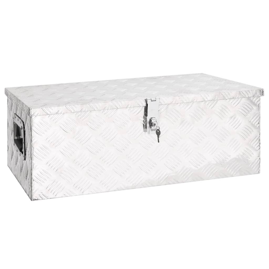 Opbevaringskasse 80x39x30 cm aluminium sølvfarvet