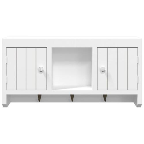 Nøgleskab 40x8,5x20 cm konstrueret træ og stål hvid