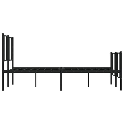 Sengeramme med sengegavl og fodgærde 150x200 cm metal sort
