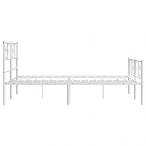 Sengeramme med sengegavl og fodgærde 120x200 cm metal hvid