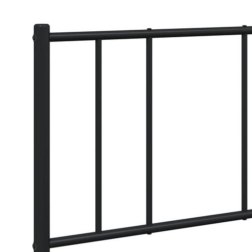 Sengeramme med sengegavl og fodgærde 150x200 cm metal sort