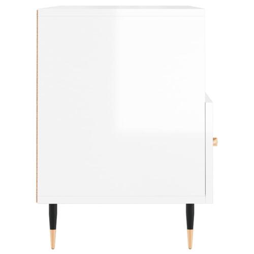 Tv-bord 80x36x50 cm konstrueret træ hvid højglans