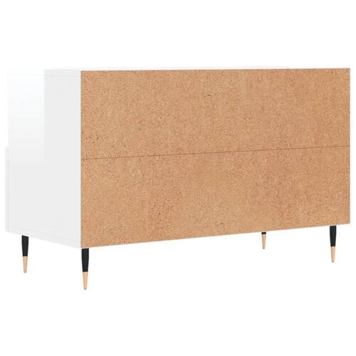 Tv-bord 80x36x50 cm konstrueret træ hvid højglans