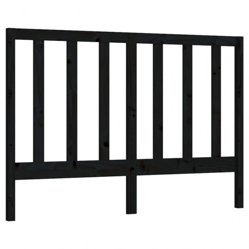 Sengegærde 141x4x100 cm massivt fyrretræ sort