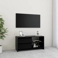 Tv-bord 80x31x39 cm massivt fyrretræ sort