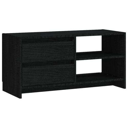 Tv-bord 80x31x39 cm massivt fyrretræ sort