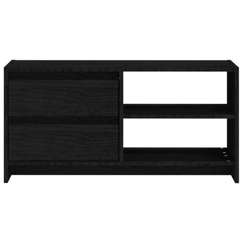 Tv-bord 80x31x39 cm massivt fyrretræ sort