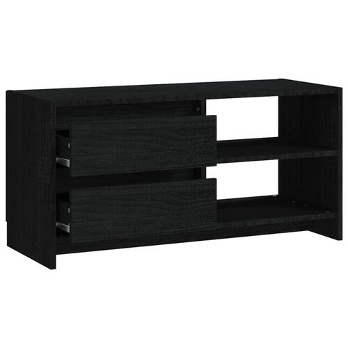 Tv-bord 80x31x39 cm massivt fyrretræ sort