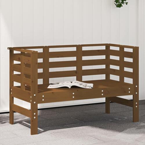 Havebænk 111,5x53x71 cm massivt fyrretræ gyldenbrun