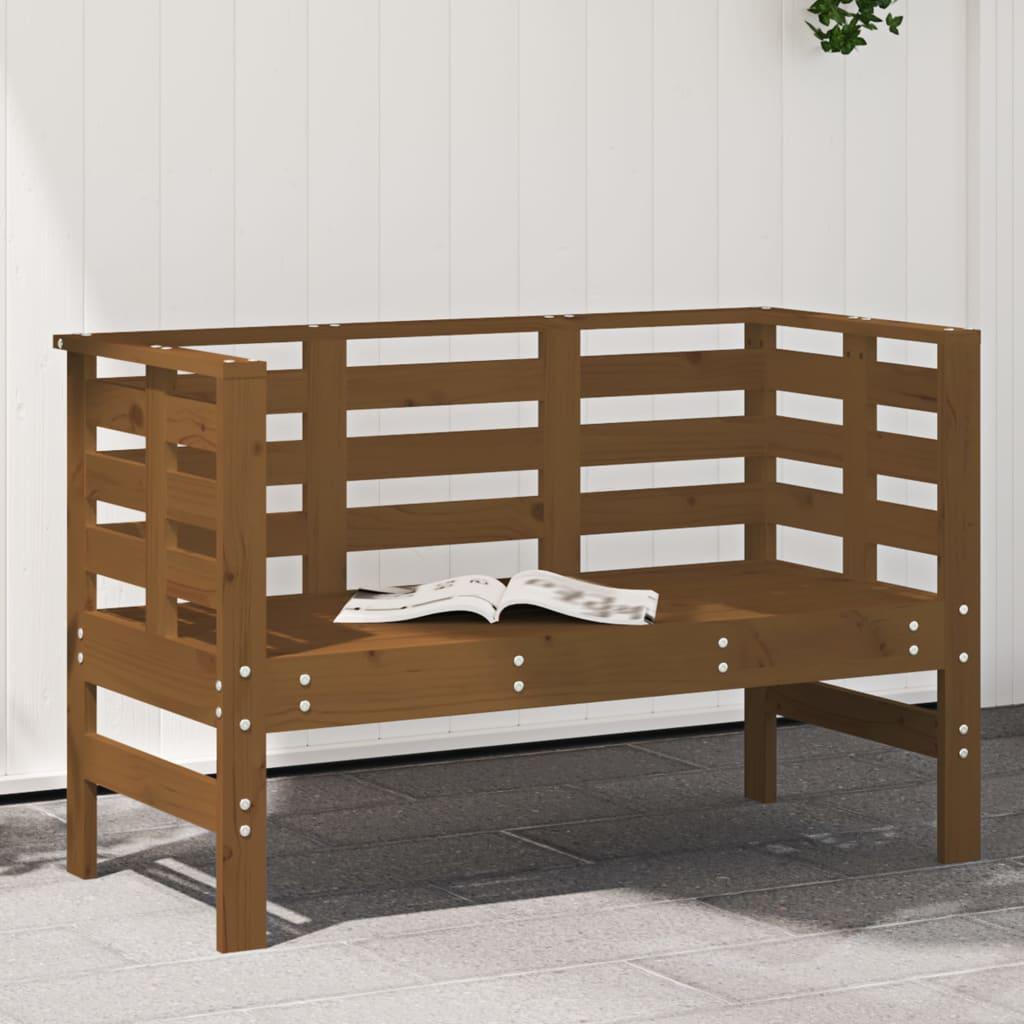 Havebænk 111,5x53x71 cm massivt fyrretræ gyldenbrun