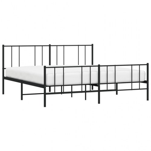 Sengeramme i metal med fodgærde 180x200 cm - sort
