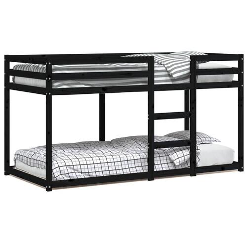 Køjeseng 90x200 cm massivt fyrretræ sort