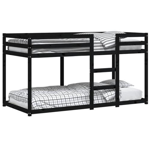 Køjeseng 90x200 cm massivt fyrretræ sort