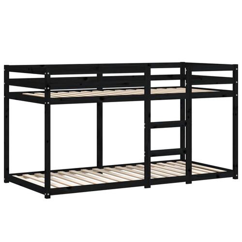 Køjeseng 90x200 cm massivt fyrretræ sort