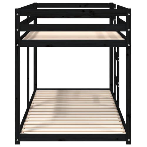 Køjeseng 90x200 cm massivt fyrretræ sort