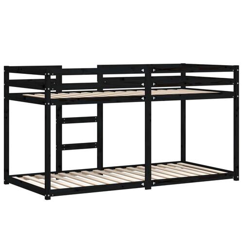 Køjeseng 90x200 cm massivt fyrretræ sort