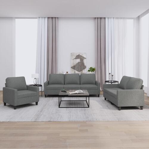 3 personers sofa med hynder stof mørkegrå