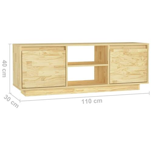 Tv-bord 110x30x40 cm massivt fyrretræ
