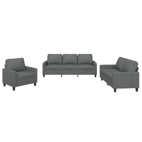 3 personers sofa med hynder stof mørkegrå