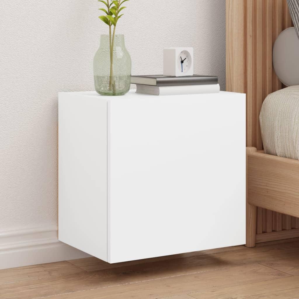 Væghængte tv-borde 2 stk. 40,5x30x40 cm konstrueret træ hvid