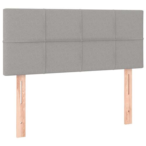 Kontinentalseng med madras 90x190 cm stof lysegrå