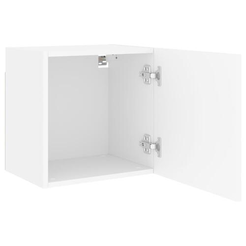 Væghængte tv-borde 2 stk. 40,5x30x40 cm konstrueret træ hvid