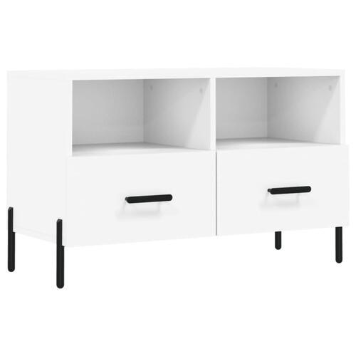 Tv-bord 80x36x50 cm konstrueret træ hvid
