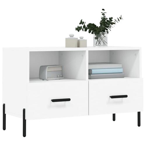 Tv-bord 80x36x50 cm konstrueret træ hvid