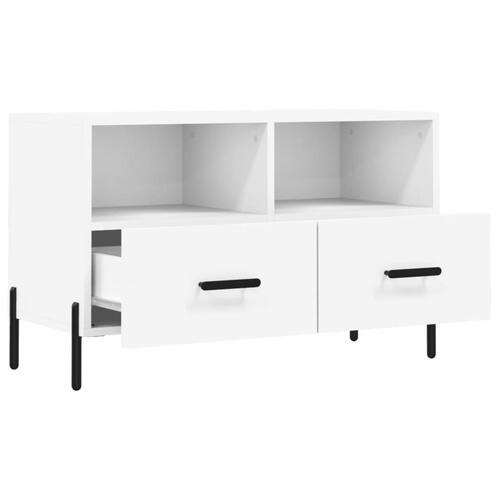 Tv-bord 80x36x50 cm konstrueret træ hvid