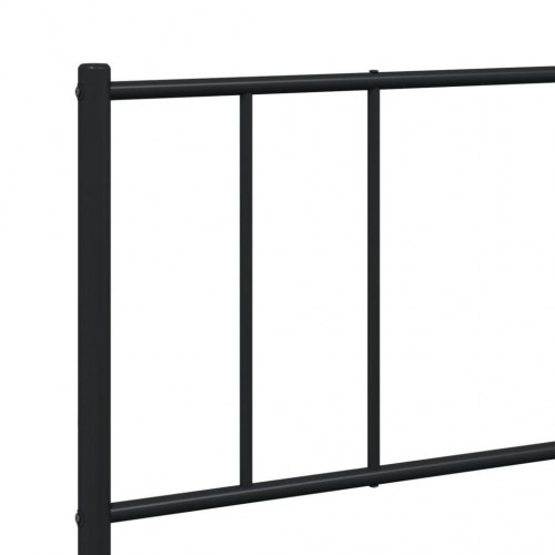 Sengeramme i metal med gavl og fodgærde 193×203 cm - sort