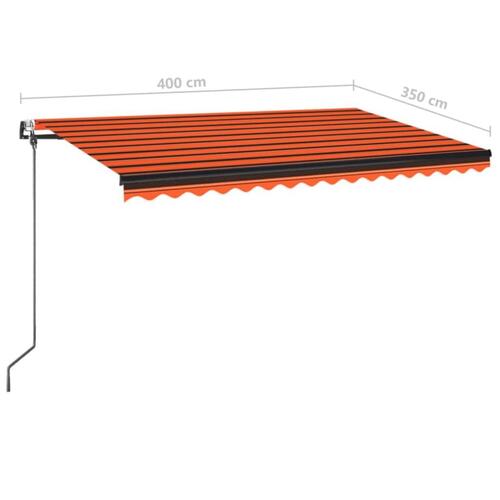 Markise 400x350 cm automatisk betjening orange og brun