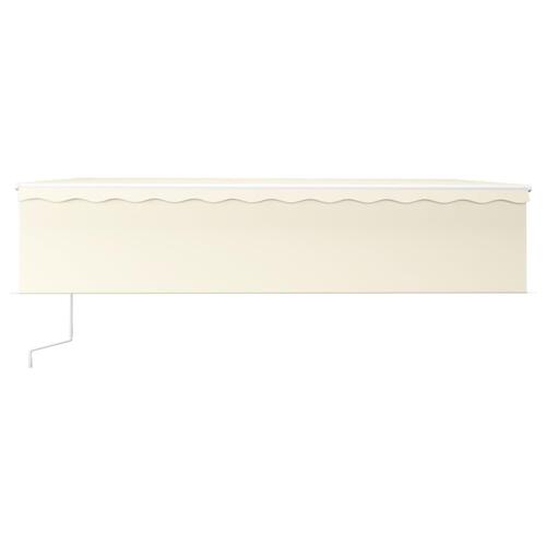 Markise m. rullegardin+LED+vindsensor 6x3 m auto cremefarvet