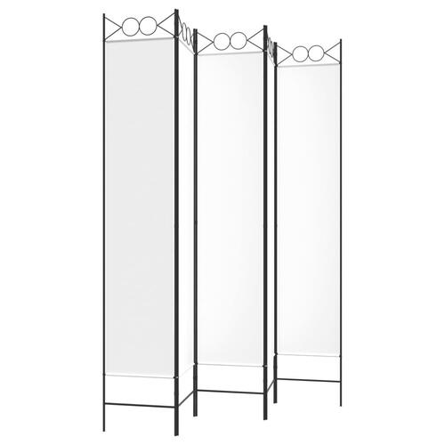 5-panels rumdeler 200x220 cm stof hvid