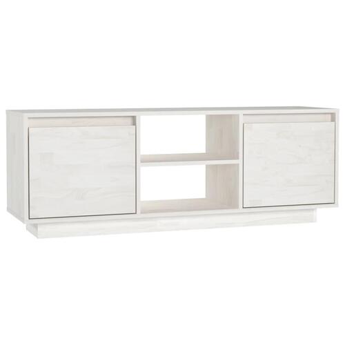 Tv-bord 110x30x40 cm massivt fyrretræ hvid