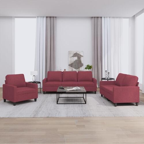 2 personers sofa med hynder stof vinrød