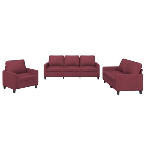 2 personers sofa med hynder stof vinrød