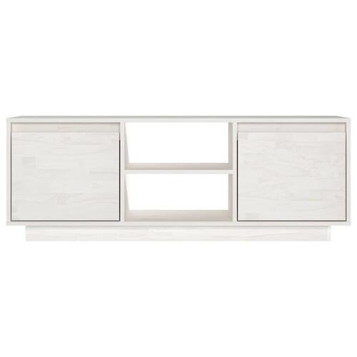 Tv-bord 110x30x40 cm massivt fyrretræ hvid